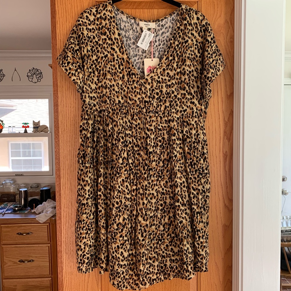 NWT Leopard Babydoll Dress | Fly Boutique